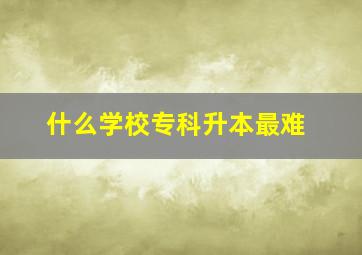 什么学校专科升本最难