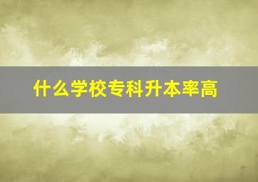 什么学校专科升本率高