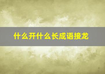 什么开什么长成语接龙