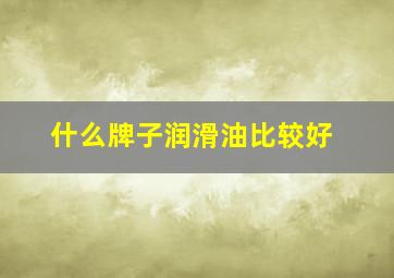 什么牌子润滑油比较好