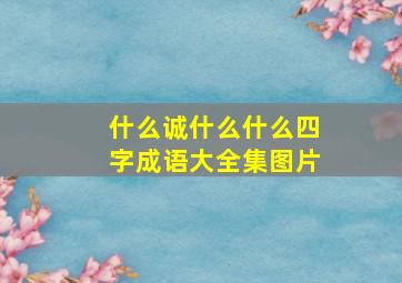 什么诚什么什么四字成语大全集图片