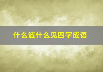 什么诚什么见四字成语