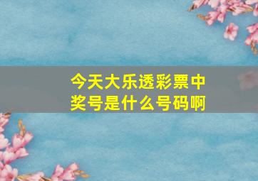 今天大乐透彩票中奖号是什么号码啊