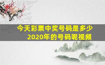 今天彩票中奖号码是多少2020年的号码呢视频