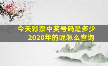 今天彩票中奖号码是多少2020年的呢怎么查询