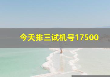 今天排三试机号17500