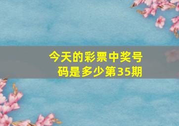 今天的彩票中奖号码是多少第35期