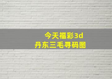 今天福彩3d丹东三毛寻码图