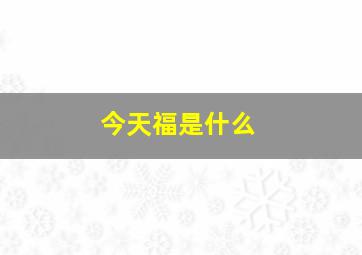 今天福是什么