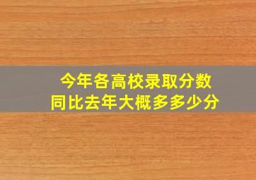 今年各高校录取分数同比去年大概多多少分