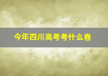 今年四川高考考什么卷