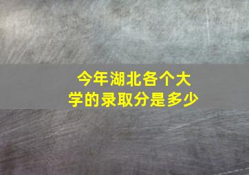 今年湖北各个大学的录取分是多少