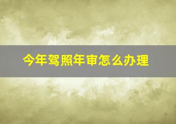 今年驾照年审怎么办理