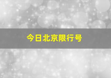 今日北京限行号