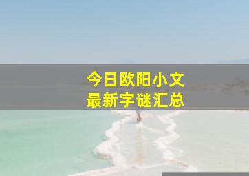 今日欧阳小文最新字谜汇总