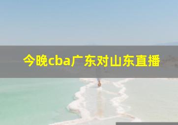 今晚cba广东对山东直播