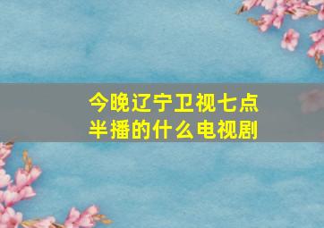 今晚辽宁卫视七点半播的什么电视剧