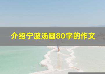 介绍宁波汤圆80字的作文