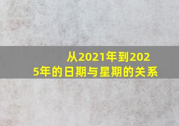 从2021年到2025年的日期与星期的关系