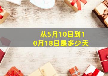 从5月10日到10月18日是多少天