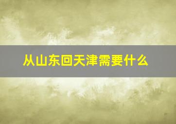 从山东回天津需要什么