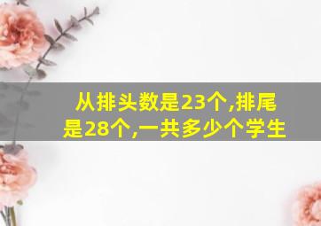 从排头数是23个,排尾是28个,一共多少个学生