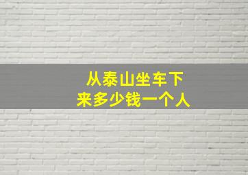 从泰山坐车下来多少钱一个人