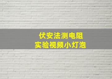 伏安法测电阻实验视频小灯泡