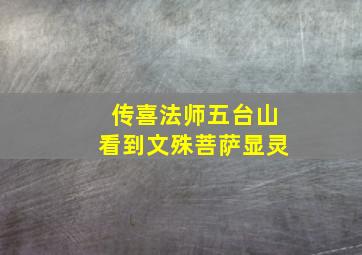 传喜法师五台山看到文殊菩萨显灵