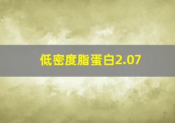 低密度脂蛋白2.07