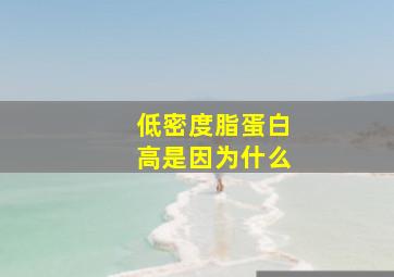 低密度脂蛋白高是因为什么