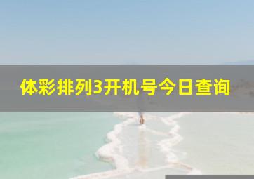 体彩排列3开机号今日查询