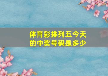 体育彩排列五今天的中奖号码是多少