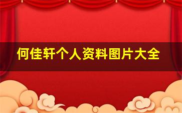 何佳轩个人资料图片大全