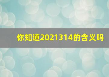 你知道2021314的含义吗