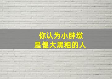 你认为小胖墩是傻大黑粗的人