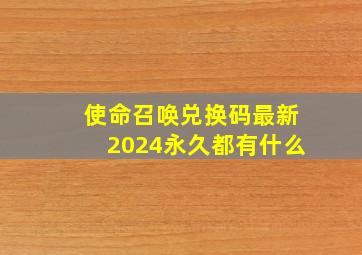 使命召唤兑换码最新2024永久都有什么