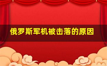 俄罗斯军机被击落的原因