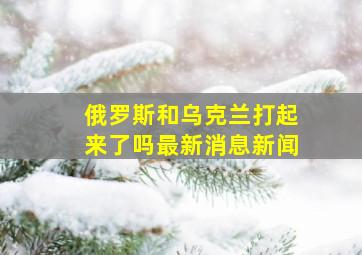 俄罗斯和乌克兰打起来了吗最新消息新闻