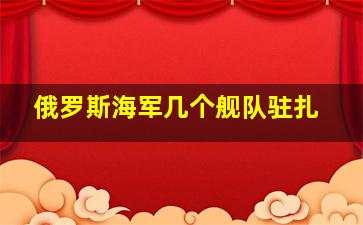 俄罗斯海军几个舰队驻扎