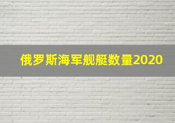 俄罗斯海军舰艇数量2020