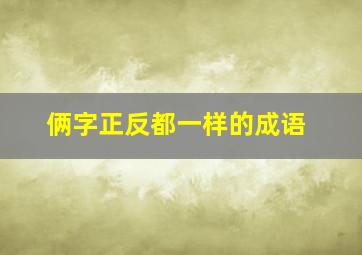 俩字正反都一样的成语