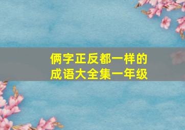 俩字正反都一样的成语大全集一年级