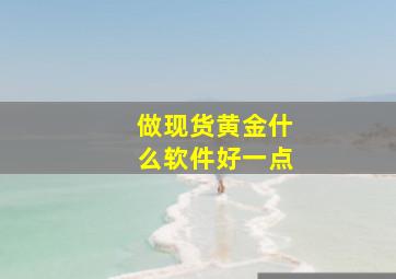 做现货黄金什么软件好一点