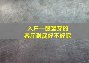 入户一眼望穿的客厅到底好不好呢