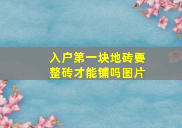 入户第一块地砖要整砖才能铺吗图片