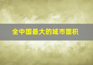 全中国最大的城市面积