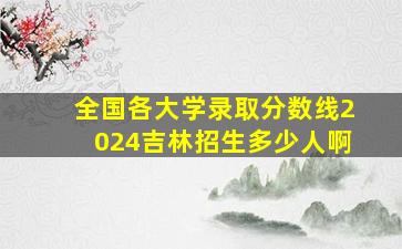 全国各大学录取分数线2024吉林招生多少人啊