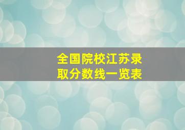 全国院校江苏录取分数线一览表