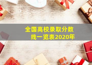 全国高校录取分数线一览表2020年